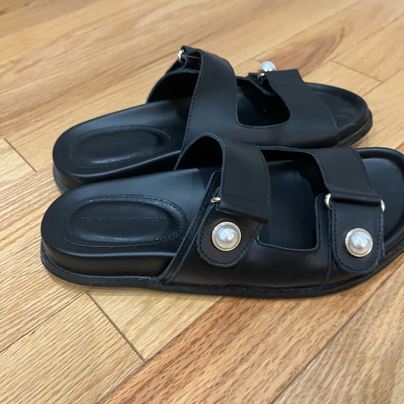 Black Slide Sandals - Picture 2 of 3